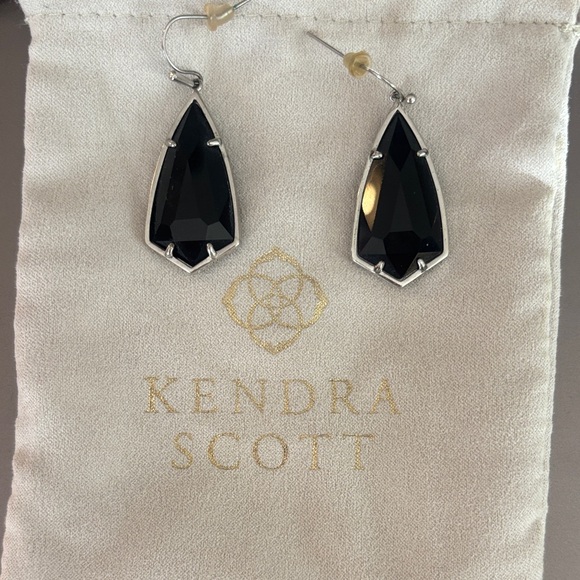 Kendra Scott Jewelry - Kendra Scott Silver and Black Teardrop Earrings